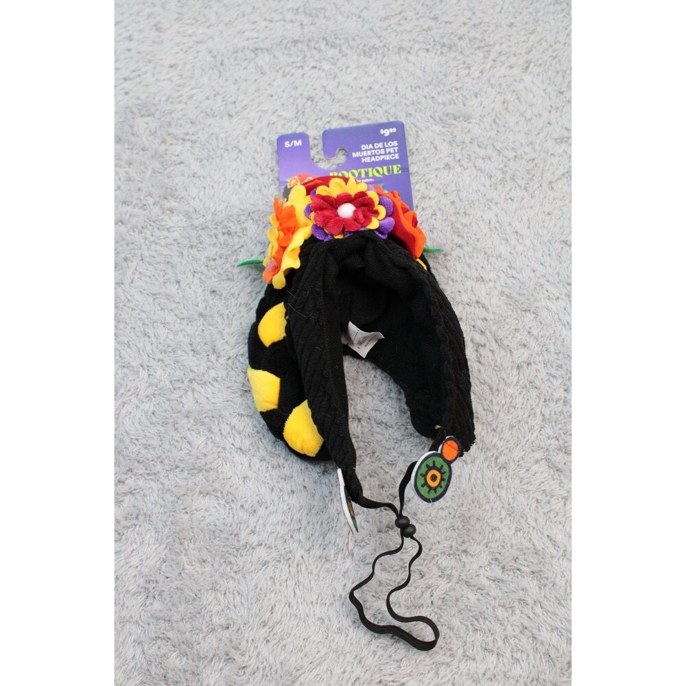 Bootique Dia de los Muertos Pet Headpiece S/M Dog Cat Costume Halloween